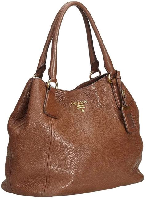 prada brown bag|Prada brown leather handbag.